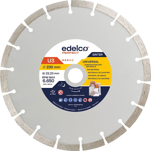Edelco U3 Universal Konstruktionsskiven Med Diamant 300x22 Mm