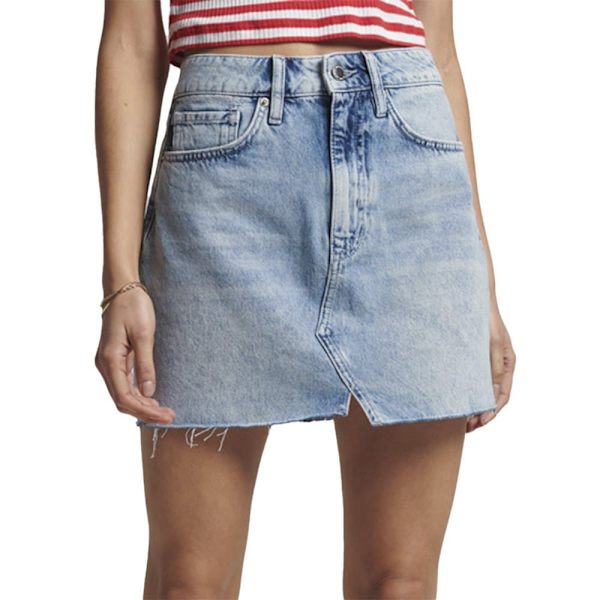 Superdry Kjol Vintage Denim Mini Blå 26 Kvinna