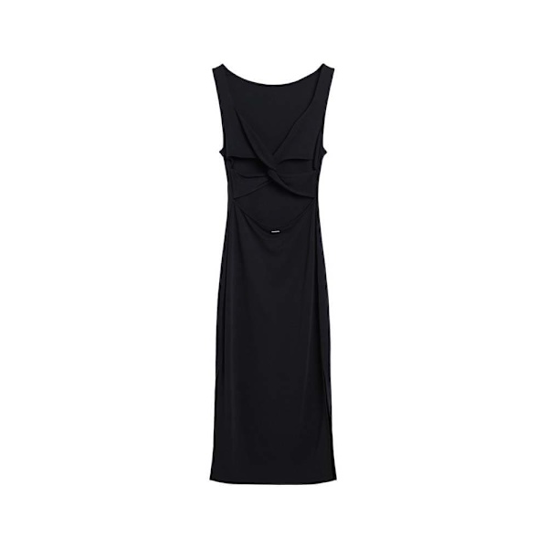 Superdry Twist Back ærmeløs Midikjole Sort 2XS Kvinde