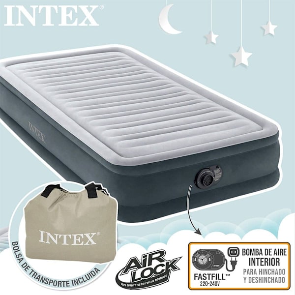 Intex Madras Full Comfort Plush Mid Rise Grå 99 x 191 x 33 cm
