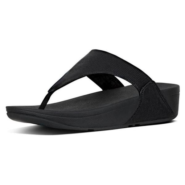 Fitflop Klipklapper Lulu Leather Toepost Sort EU 37 Kvinde