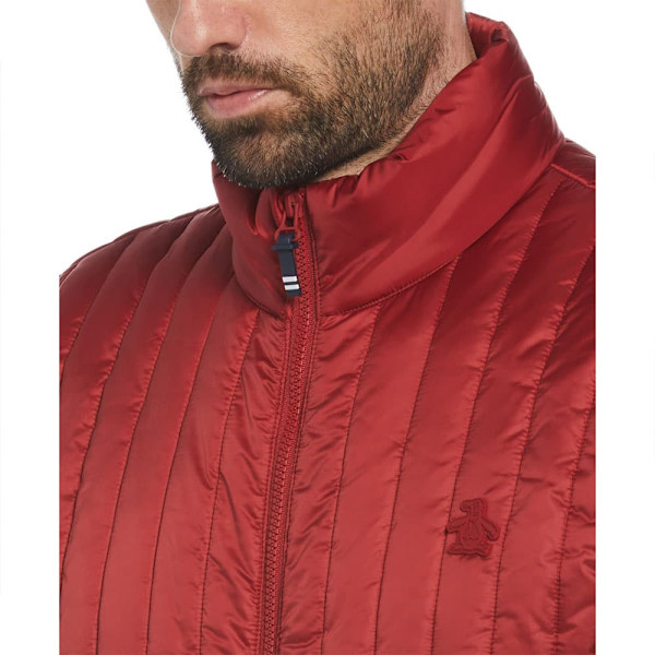 Original Penguin Rec Fill Vertical Quilted Väst Röd L Man