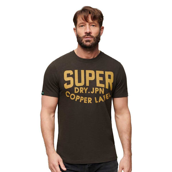 Superdry Kortærmet T-shirt Med Rund Hals Copper Label Workwear Brun XL Mand