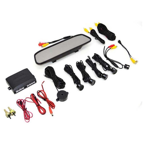 Pni Spejldisplay Med Bakkamera+ Escort P05-a 4 Ultralyd Modtagere Sort