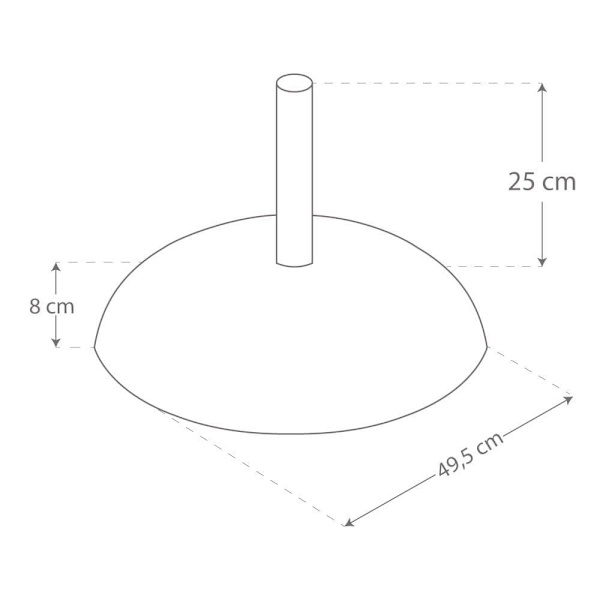 Aktive Pyöreä Pohja Sateenvarjo Sementti 35-48 Mm Musta 49.55 x 33 cm