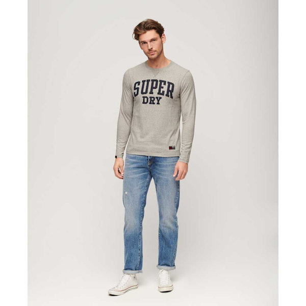 Superdry Vintage Athletic T-shirt Med Lång ärm Grå M Man