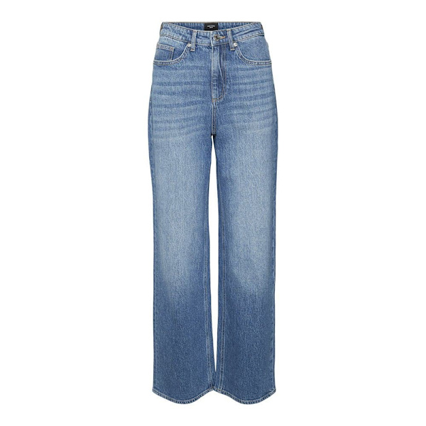 Vero Moda Tessa Wide Straight Fit Ra380 Ga Højtaljede Jeans Blå 32 / 30 Kvinde