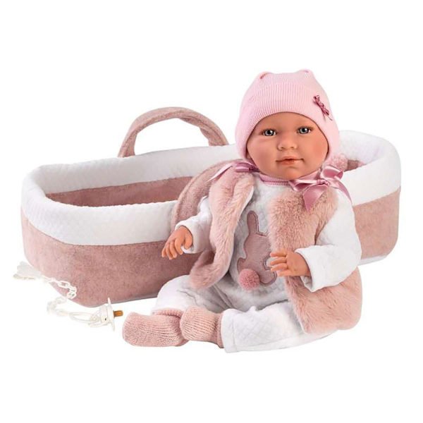 Llorens Linida Med Rosa Soft Tact Keps Llorona Mimi 40 Centimeter Docka Rosa