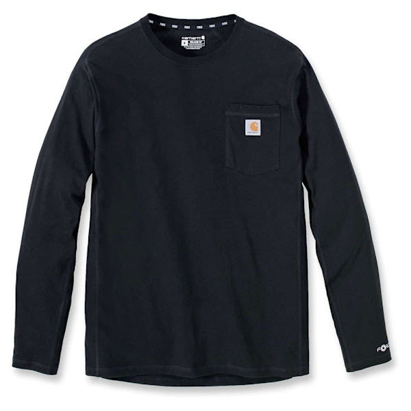 Carhartt Langærmet T-shirt Med Afslappet Pasform Force Flex Pocket Sort S