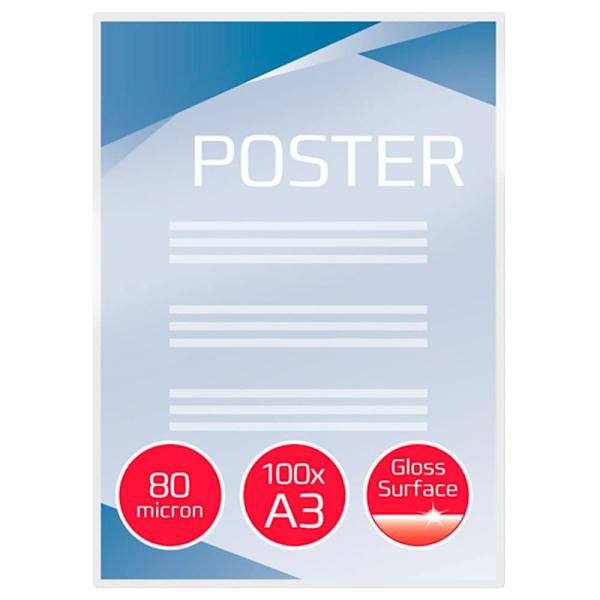 Gbc Microns Lamineringskonvolutter A3 303x426 Mm 2x80 100 Enheder Transparent