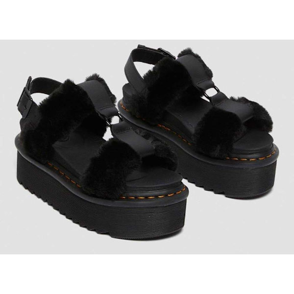 Dr Martens Francis Fluffy Hydro Sandaler Sort EU 41 Kvinde