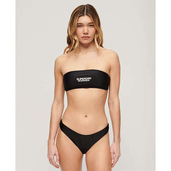 Superdry Logo Bandeau Bikinitop Sort XL Kvinde