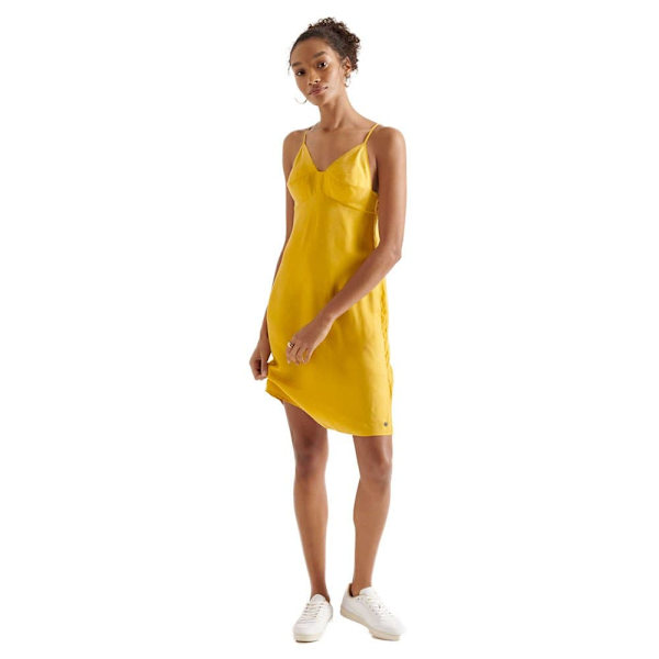 Superdry Klänning Cupro Cami Gul XS Kvinna