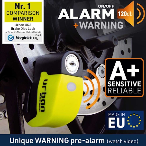 Urban Security Hälytys + Varoituslevyn Lukitus Ur6 Keltainen