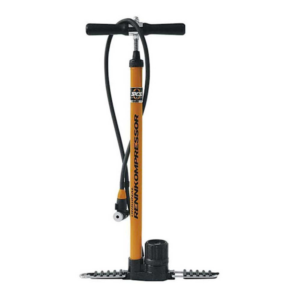 Sks Golvpump Med Tryckmätare Airspeed Workshop Kompressor Orange