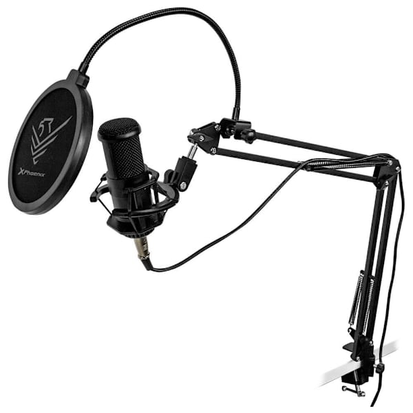Phoenix Mikrofon Med Beslag Phstreamcast-pro Sort