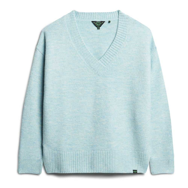 Superdry Oversized Tröja Med V-ringning Blå S Kvinna