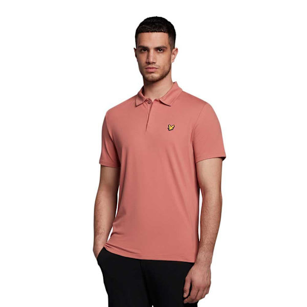 Lyle & Scott Kortærmet Polo Concealed Button Rosa 2XL