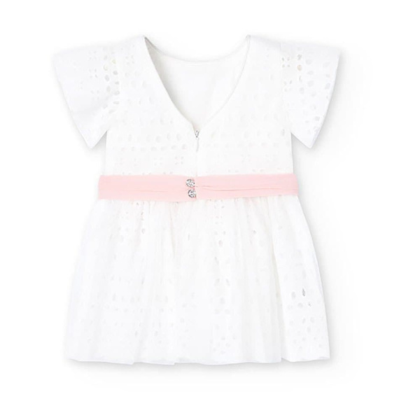 Boboli 708016 Mekko Valkoinen 12 Months Tyttö