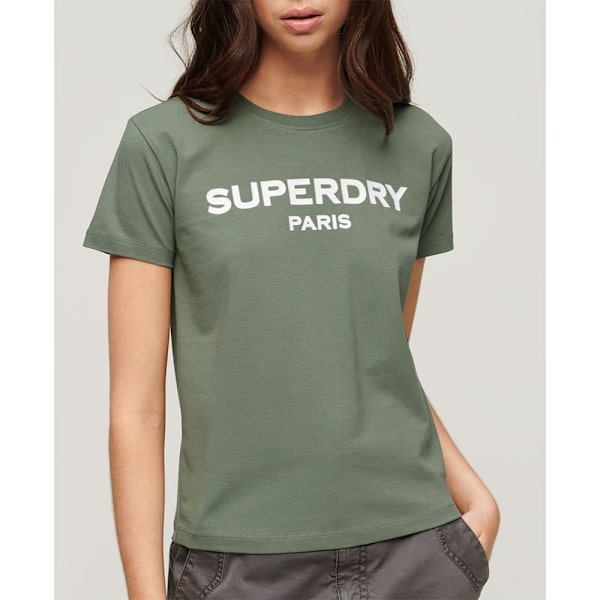 Superdry Sport Luxe Graphic Fitted T-shirt Med Korte ærmer Grøn XL Kvinde