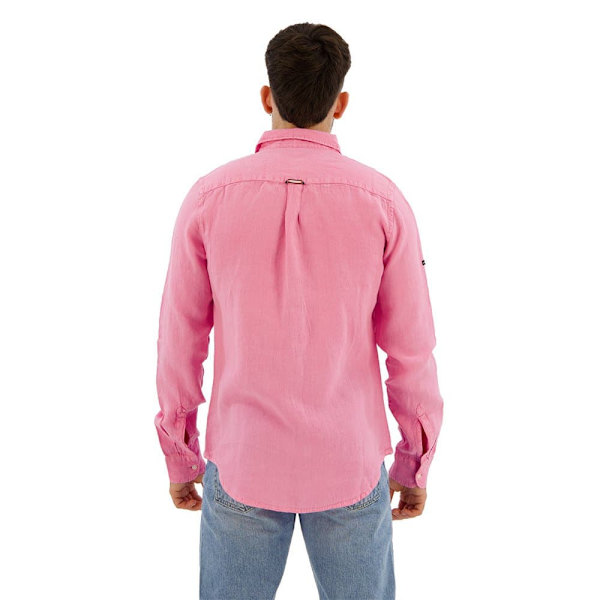 Superdry Studios Casual Linen Skjorta Med Långa ärmar Rosa 2XL Man