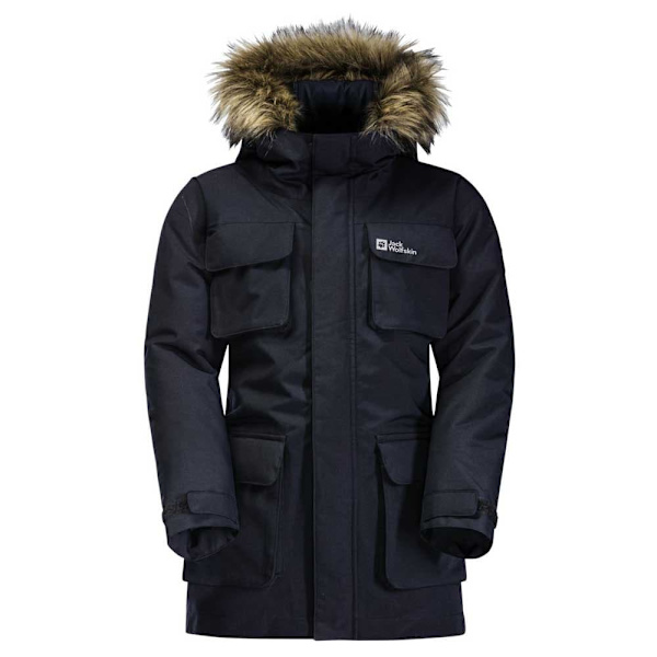 Jack Wolfskin Glacier Peak Parka Sort 164 cm Dreng