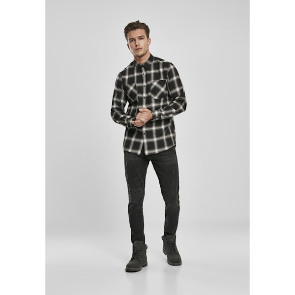 Urban Classics Flanell Skjorte 6 Sort M Mand