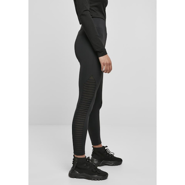 Urban Classics Biker Tech Mesh Big High Waist Leggings Sort 4XL Kvinde