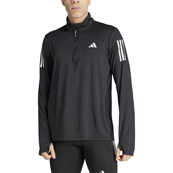 Adidas Halv Lynlå Sweatshirt Own The Run Base Sort S / Regular Mand