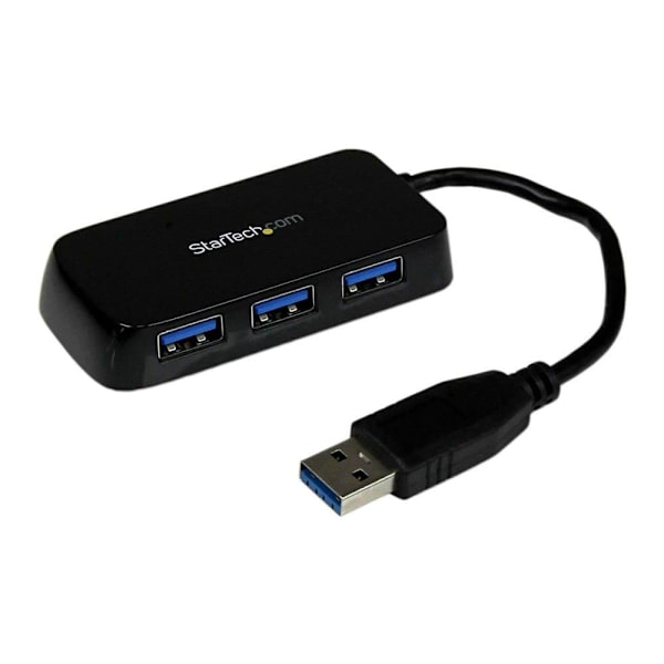 Startech Portable 4 Port Mini Usb 3.0 Hub Svart