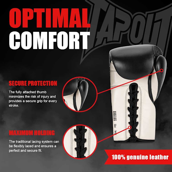 Tapout Boksehandsker I Læder Angelus Sort 08 oz R