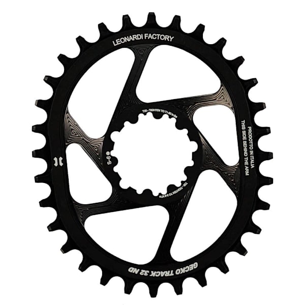 Leonardi Racing Direkt Montering Gecko Track Sram Boost 3 Mm Offset Oval Kedjering Svart 30t