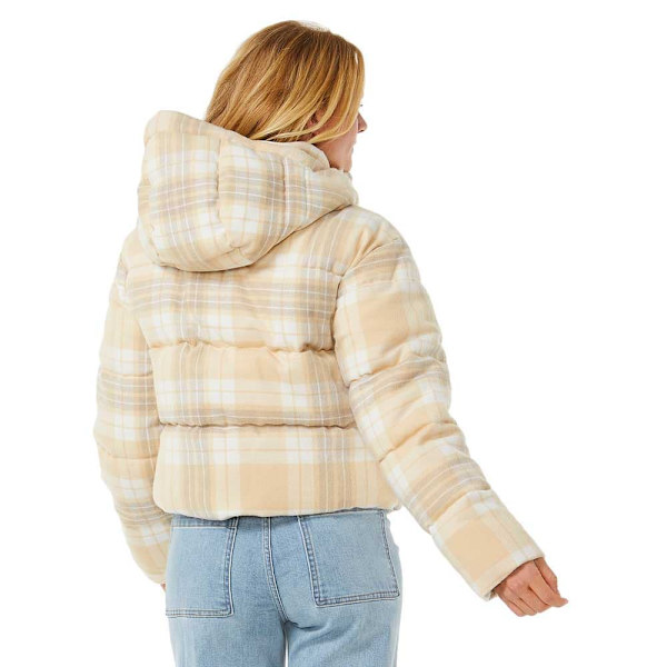 Rip Curl Anti-series Surf Check Puffjacka Beige S Kvinna