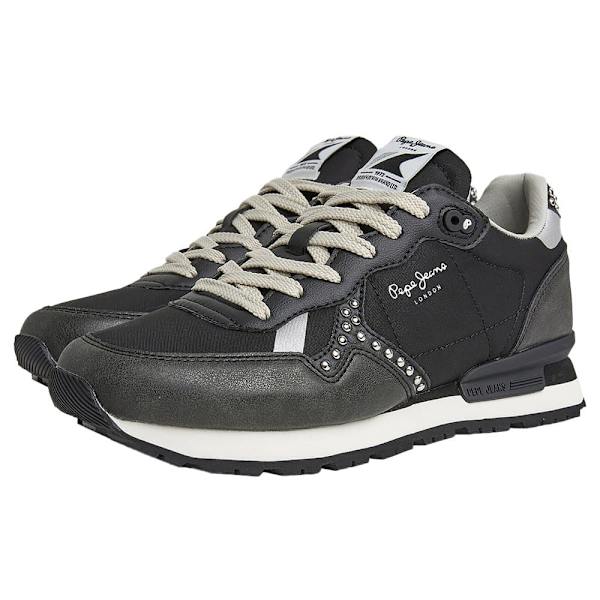Pepe Jeans Brit Print Sid Skor Svart EU 41 Kvinna