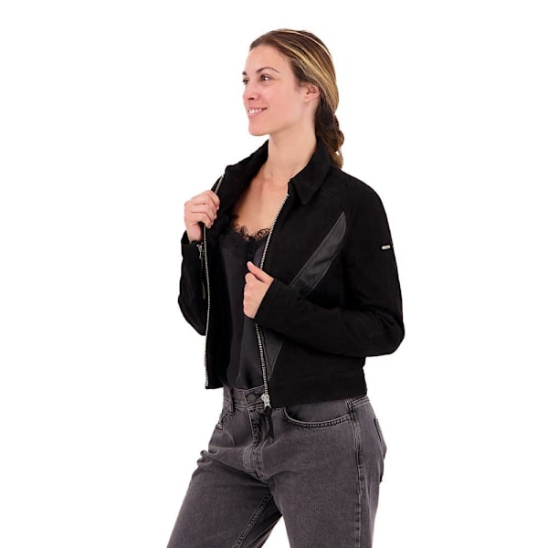 Superdry Jakke Gig Leather Sort L Kvinde