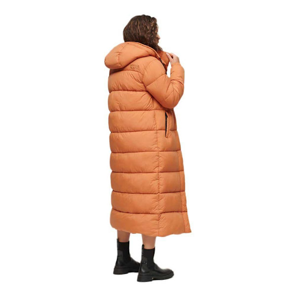 Superdry Pufferjacka Ripstop Longline Brun XS Kvinna