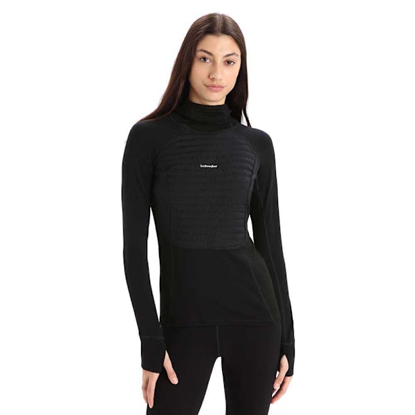 Icebreaker Hættetrøje Zone Knit Insulated Sort S Kvinde