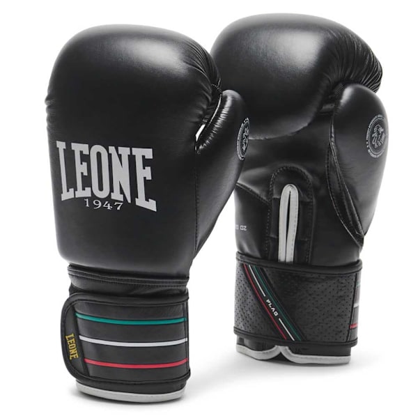Leone1947 Boxningshandskar I Konstläder Flag Svart 12 oz