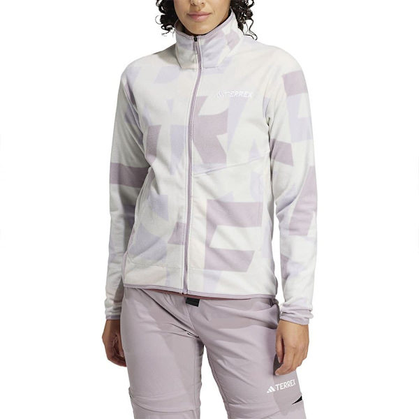 Adidas Terrex Multi Printed Vetoketjullinen Fleecetakki Valkoinen M Nainen