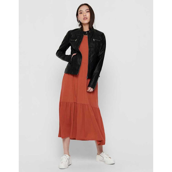 Only Jakke Bandit Faux Leather Biker Sort 42 Kvinde