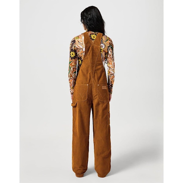 Wrangler Straight Leg Bib Overall Brun S Kvinna