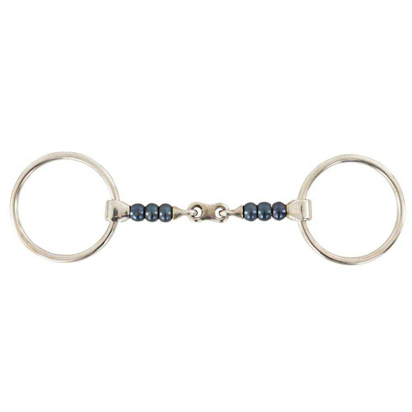 Br Double Broken Sweet Iron Cherry Roller 14 Mm Snaffle Hopeinen 12.5 cm