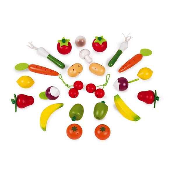 Janod 24 Pieces Fruits And Vegetables Basket Monivärinen 3-8 Years