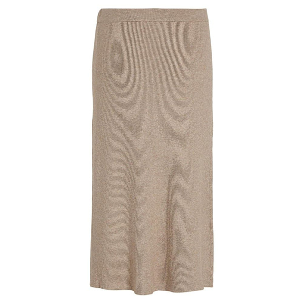 Vila Lång Kjol Comfy Beige XS Kvinna