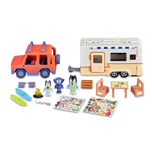 Bluey Figur Set Cruiser + Campervan Flerfärgad