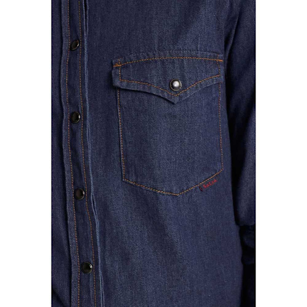 Salsa Jeans Fit Bomull Långärmad Skjorta Slim Blå M Kvinna
