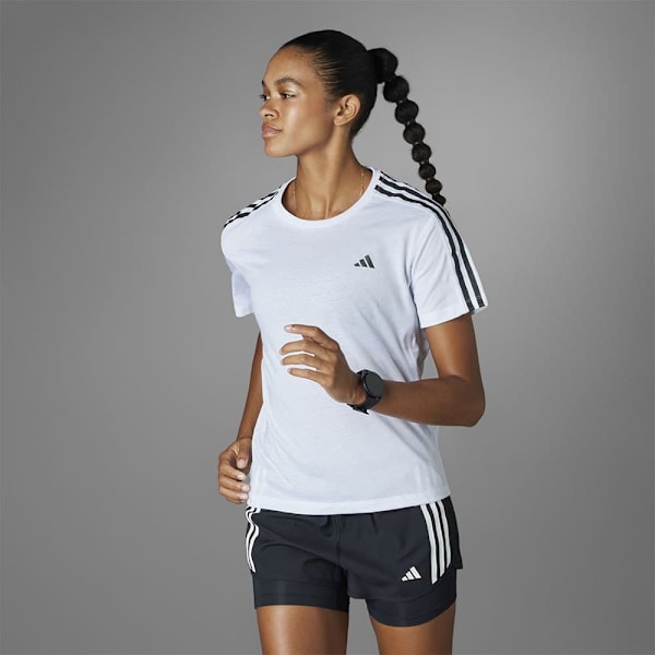 Adidas Own The Run 3 Stripes Lyhythihainen T-paita  XS Nainen