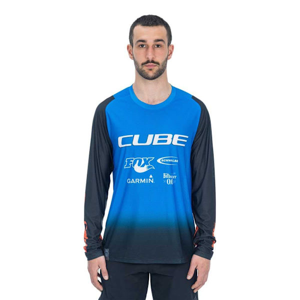 Cube Langærmet Enduro Trøje Vertex X Action Team Blå,Sort M Mand