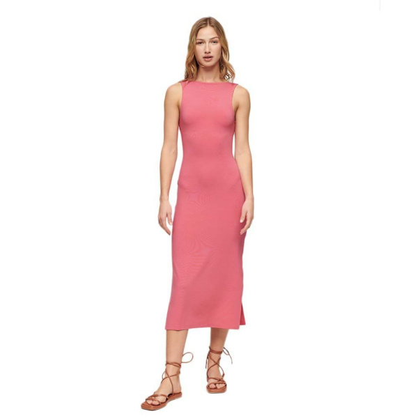 Superdry Ärmlös Midiklänning Twist Back Rosa XS Kvinna