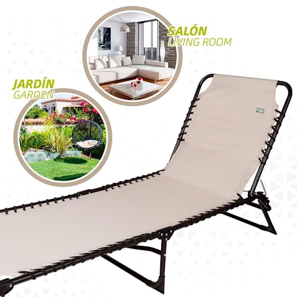 Aktive Solstolar Polyester 59x190x30 Cm Beige